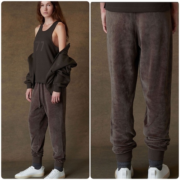 Fear of God Essentials Women's Velour Jogger Sweatpants Sz XS Casual Leisure - Picture 1 of 16